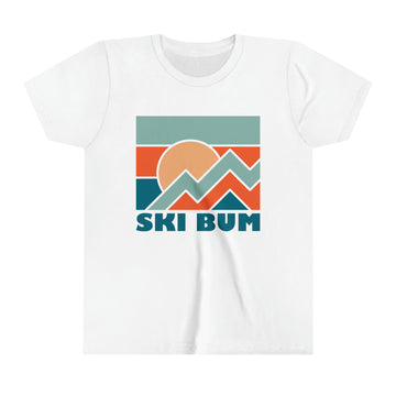 Buy white Ski Bum Youth T-Shirt - Unisex Kids Ski Bum Shirt