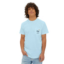 Hawaii Palm Tree Pocket Tee, Summer Coastal Vibes Top, Beach Apparel - Comfort Colors Graphic T Shirt-17