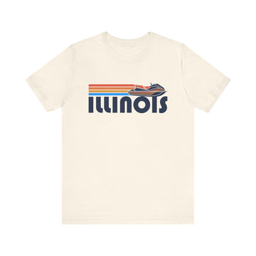 Illinois T Shirt - Retro Jetski PWC Graphic Illinois Tee - 0