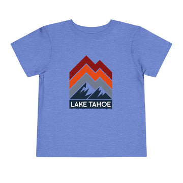 Buy heather-columbia-blue Lake Tahoe, California Toddler T-Shirt - Retro Palm Tree Toddler Lake Tahoe Shirt