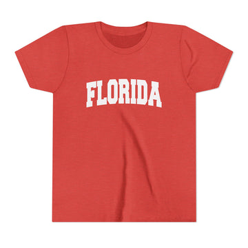 Buy heather-red Florida Youth Graphic Tee - Kids T Shirt - Varsity Arch