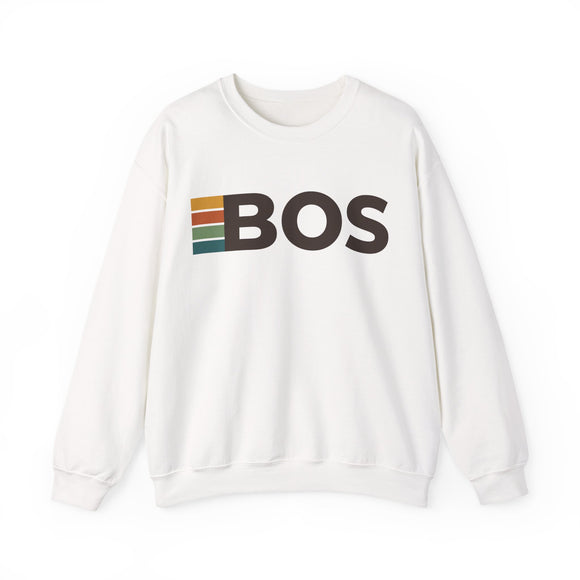 Boston, Massachusetts BOS Retro Stripe Sweatshirt