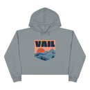 Women's Vail, Colorado Crop Hoodie - Premium Mountain Crop Sweatshirt-3