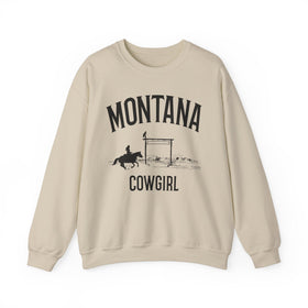 Montana Sweatshirt - Mountain Cowgirl Graphic Crewneck - 0