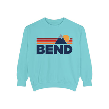 Buy chalky-mint Bend, Oregon Mountain Stripes Sweatshirt | Comfort Colors - 100% Cotton