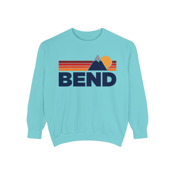 Bend, Oregon Mountain Stripes Sweatshirt | Comfort Colors - 100% Cotton
