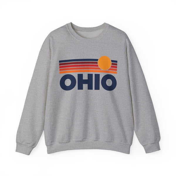 Ohio Sweatshirt Retro Sun Unisex - Vintage Ohio Inspired Warm Pullover Jumper