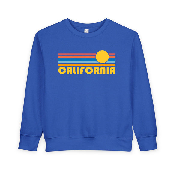 California Toddler Sweatshirt - Retro Sun California Toddler Crewneck Sweatshirt