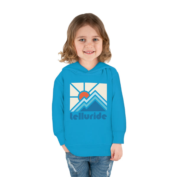 Telluride, Colorado Toddler Hoodie - Minimal Style Unisex Telluride Toddler Sweatshirt