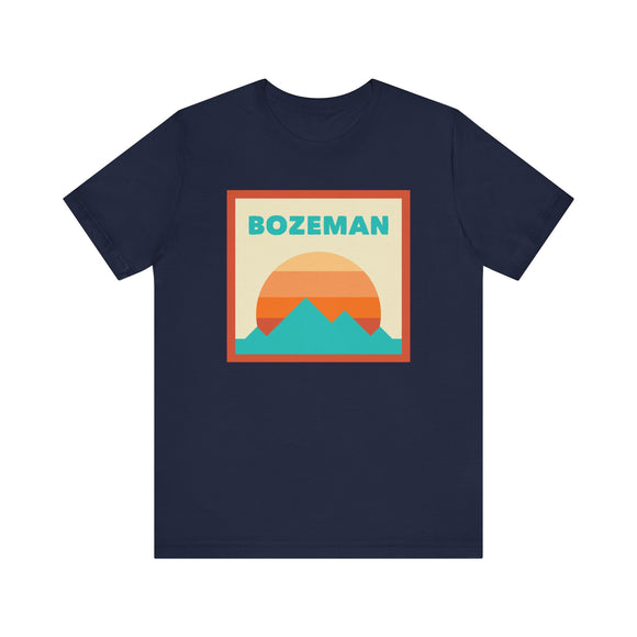 Retro Bozeman, Montana T-Shirt, Mountain Sun Tee, Unisex Graphic Shirt, Vintage Bozeman, Montana Top, Outdoor Adventure Clothing