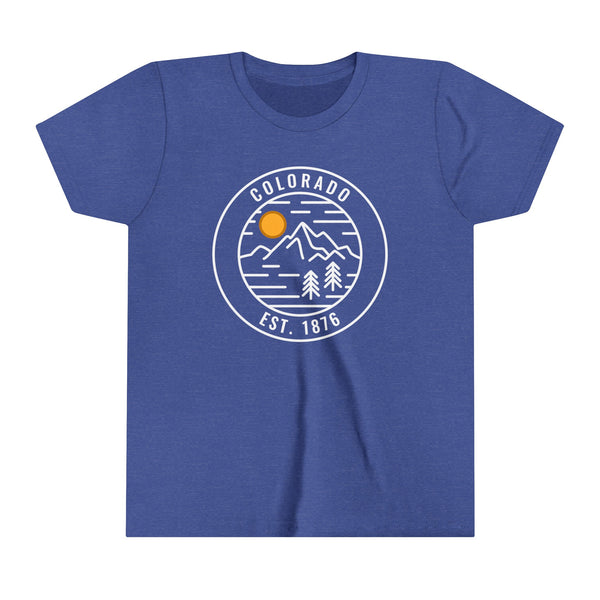 Colorado Youth Shirt - Retro Mountain Colorado Kid's T-Shirt