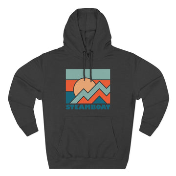 Buy charcoal-heather Steamboat, Colorado Hoodie - Retro Mountain Unisex Sweatshirt