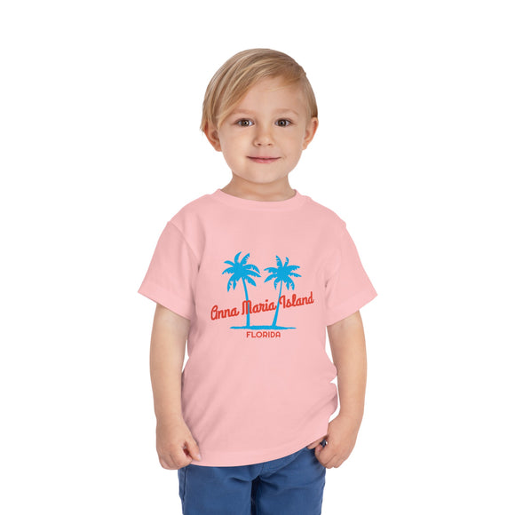 Anna Maria Island, Florida Toddler T-Shirt - Retro Palm Tree Toddler Anna Maria Island Shirt