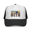 Alta, Utah Retro Mountains Trucker Hat - Vintage Style Alta Cap-1