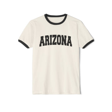 Arizona Cotton Ringer Graphic Tee - Unisex Arizona T Shirt, Vintage Style Tee, Men's/Women's Tee - 0