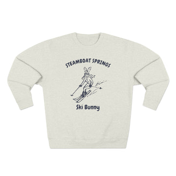 Buy oatmeal-heather Premium Steamboat Springs, Colorado Ski Bunny Sweatshirt