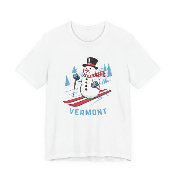 Vermont T Shirt - Ski Snowman Graphic Vermont Tee
