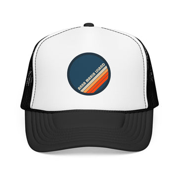 Buy black-white Anna Maria Island, Florida Retro Trucker Hat — Vintage Striped Foam Cap