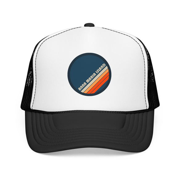 Anna Maria Island, Florida Retro Trucker Hat — Vintage Striped Foam Cap