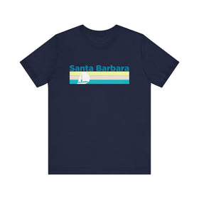 Buy navy Santa Barbara, California T Shirt - Sailboat Graphic Tee