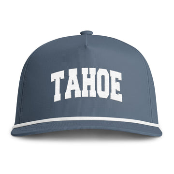 Lake Tahoe, California Embroidered Rope Hat - Vintage Sunwashed Rope Cap, Comfort Colors