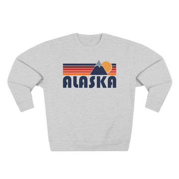 Buy heather-grey Premium Alaska Mountain Lines Graphic Sweatshirt