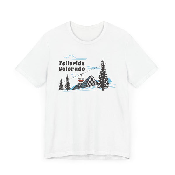 Telluride, Colorado T-Shirt - Retro Ski Mountain Gondola Unisex Telluride Shirt