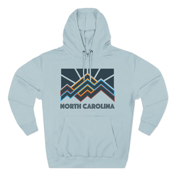 Buy blue-mist North Carolina Hoodie - Retro Mountain Unisex Sweatshirt