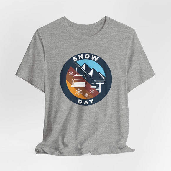 Snow Day T Shirt - Retro Ski Lift Snow Day Tee