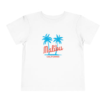 Malibu, California Toddler T-Shirt - Retro Palm Tree Toddler Malibu Shirt - 0