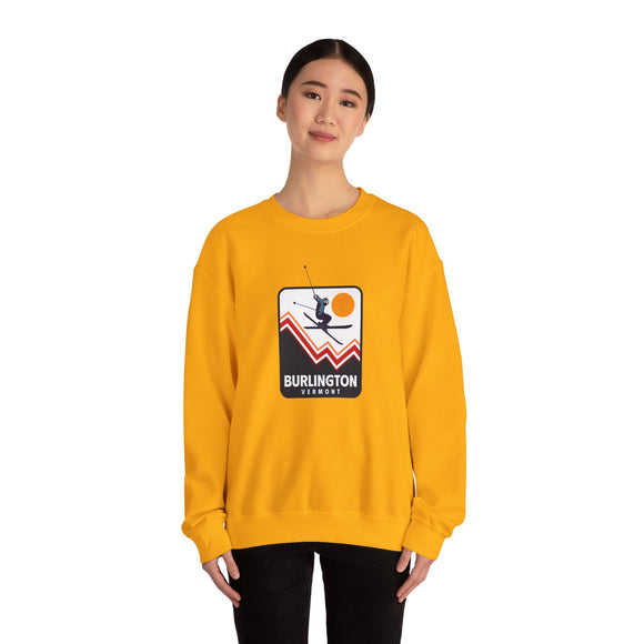 Burlington, Vermont Sweatshirt - Unisex Snow Ski Jump Burlington Sweatshirt