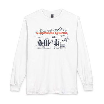 Steamboat Springs, Colorado Après-ski Long Sleeve Shirt - Mountain Retro Skiing - 0