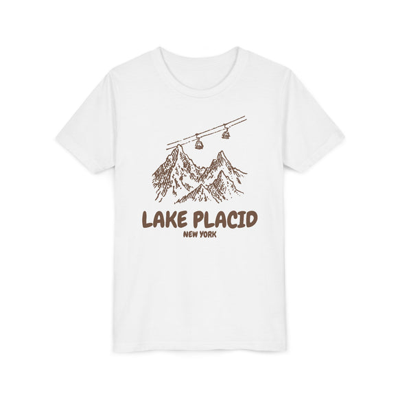 Lake Placid, New York Youth T-Shirt — Vintage Gondola Ski Mountain Tee