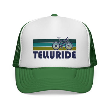 Telluride, Colorado Retro Bike Trucker Hat - Vintage Style Telluride Cap - 0