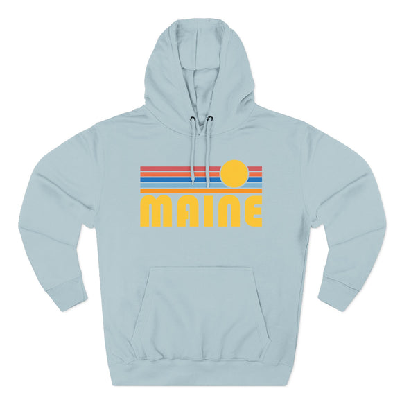 Premium Maine Hoodie - Retro Sun Unisex Sweatshirt