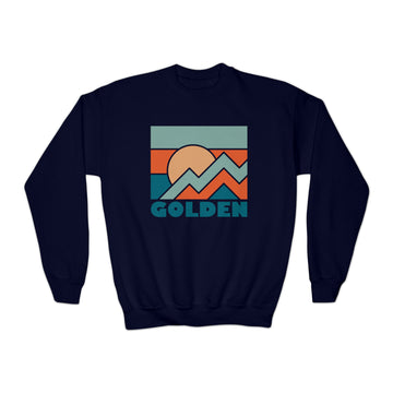 Buy navy Golden, Colorado Youth Sweatshirt - Unisex Kid's Golden Crewneck Sweatshirt