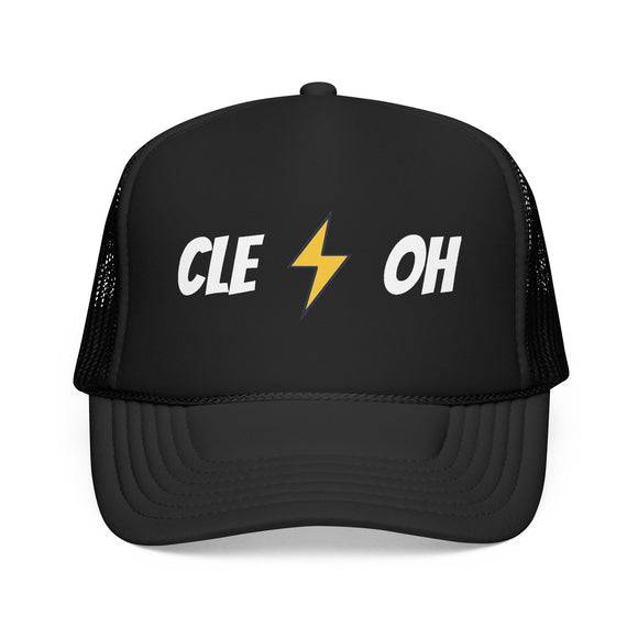 Cleveland, Ohio Retro Trucker Hat - Lightning Foam Cap