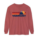 Vermont Long Sleeve T-Shirt Retro Mountain, Unisex Vermont Unisex Garment-dyed Long Sleeve T-Shirt-5