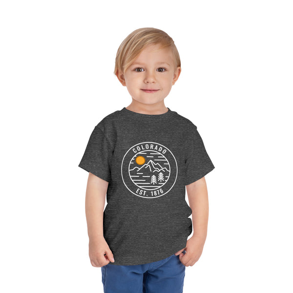 Colorado Toddler T-Shirt - Retro Mountain Unisex Toddler Colorado Shirt