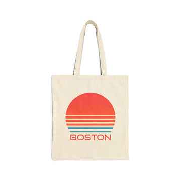 Boston, Massachusetts Retro 80s Cotton Canvas Boston Tote Bag