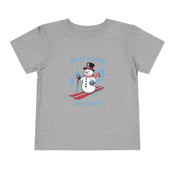 Winter Park, Colorado Toddler Skiing Snowman Graphic Tee - Kids Winter Park Shirt