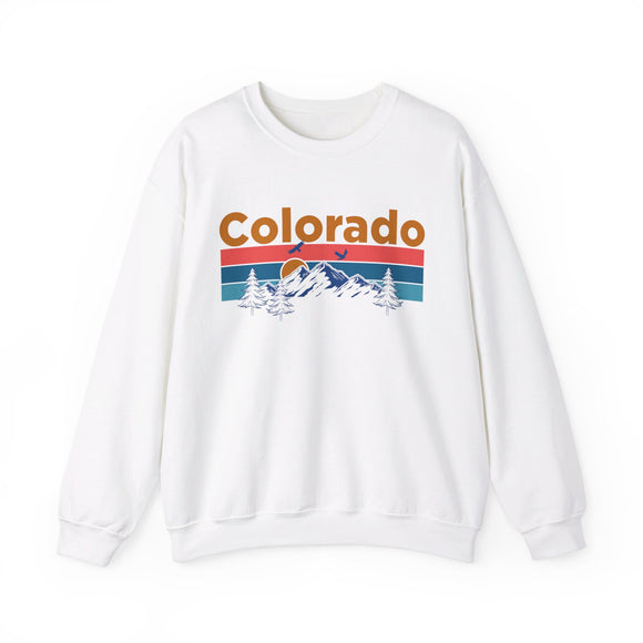 Colorado Sweatshirt - Retro Mountain & Birds Unisex