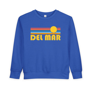 Del Mar, California Toddler Sweatshirt - Retro Sun Del Mar Toddler Crewneck Sweatshirt - 0