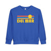 Del Mar, California Toddler Sweatshirt - Retro Sun Del Mar Toddler Crewneck Sweatshirt