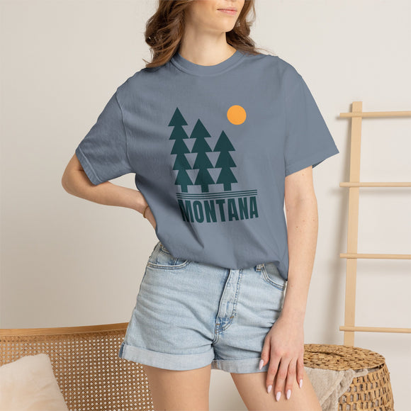 Montana T Shirt, Comfort Colors Cotton 100% Cotton Trees Tee