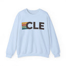 Cleveland, Ohio CLE Retro Stripe Sweatshirt-4
