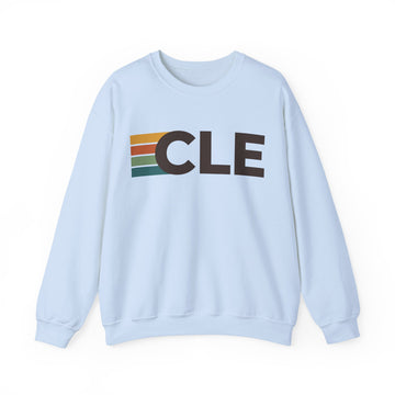 Buy light-blue Cleveland, Ohio CLE Retro Stripe Sweatshirt