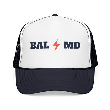 Baltimore, Maryland Retro Trucker Hat - Lightning Foam Cap - Lightning