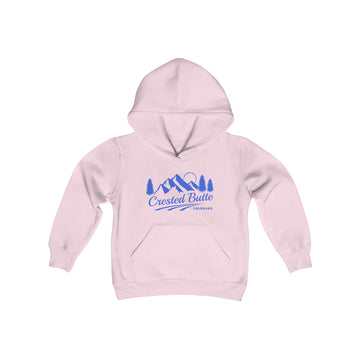 Retro Crested Butte, Colorado Youth Hoodie - Mountain Crested Kids Sweatshirt, Cute Crested Butte, Colorado Children's Pullover - 0