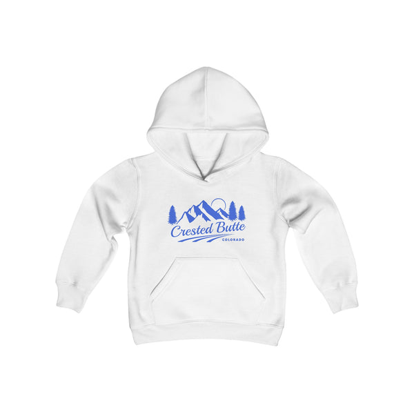 Retro Crested Butte, Colorado Youth Hoodie - Mountain Crested Kids Sweatshirt, Cute Crested Butte, Colorado Children's Pullover